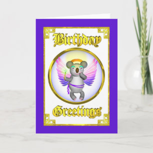 Carte d'anniversaire de koala d'ange