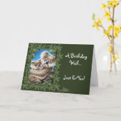 Carte d'anniversaire de koala et de bébé (Fleur jaune)