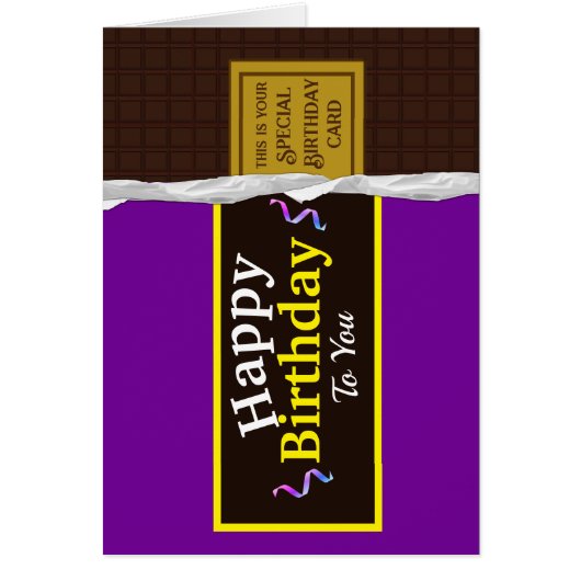 Carte d'anniversaire de la barre chocolatée person (Devant)