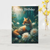 Carte d'anniversaire de la belle Fox (Fleur jaune)