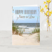 Carte d'anniversaire de la belle-plage (Fleur jaune)