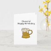 Carte d'anniversaire de la bière à main (Fleur jaune)