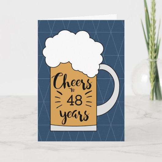 Carte d'anniversaire de la bière bleue à 48 ans (Devant)