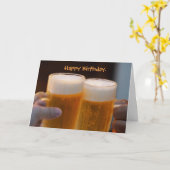Carte d'anniversaire de la bière Hoppy Beerthday (Fleur jaune)
