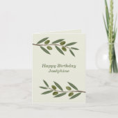 Carte d'anniversaire de la Branche d'olive aquarel (Devant)