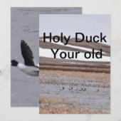 Carte d'anniversaire de la chasse au canard drôle. (Devant / Derrière)