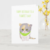 Carte d'anniversaire de la chatte Katie Katie (Fleur jaune)