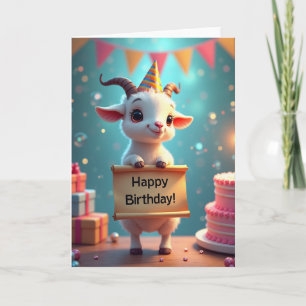 Carte d'anniversaire de la chèvre souriante
