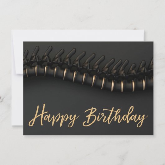 Carte d'anniversaire de la chiropratique Black Gol (Devant)
