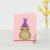 Carte d'anniversaire de la chouette (Fleur jaune)