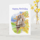 Carte d'anniversaire de la chouette insultante (Fleur jaune)