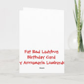 Carte d'anniversaire de la coccinelle rouge gras (Dos)