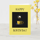 Carte d'anniversaire de la Coupe du Thé (Fleur jaune)