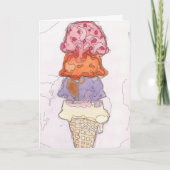 Carte d'anniversaire de la Crème de glace Cone (Devant)
