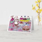 Carte d'anniversaire de la Crème de glace du diman (Fleur jaune)