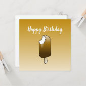 Carte d'anniversaire de la crème glacée (Devant/Arrière en situation)