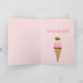 Carte d'anniversaire de la crème glacée aquarelle (Intérieur)