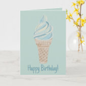 Carte d'anniversaire de la crème glacée aquarelle (Fleur jaune)