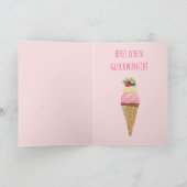 Carte d'anniversaire de la crème glacée d'aquarell (Intérieur)