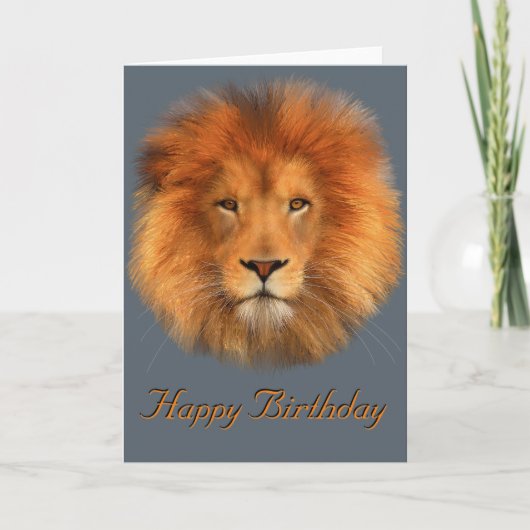 Carte d'anniversaire de la crinière du lion (Devant)