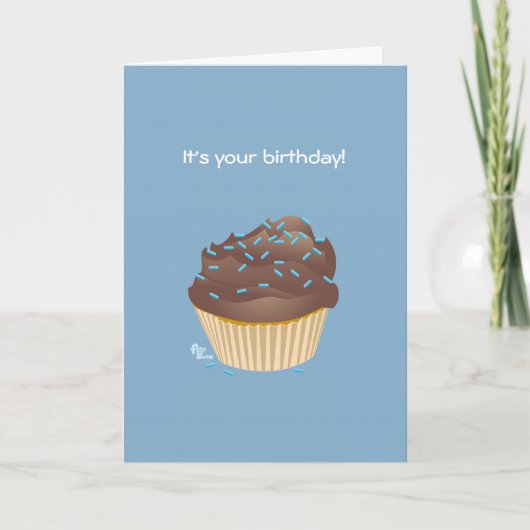 Carte d'anniversaire de la Cupcake au chocolat (Devant)