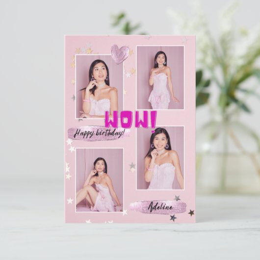 Carte d'anniversaire de la Dame de Photo minimalis (Debout devant)