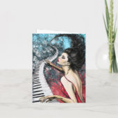 Carte d'anniversaire de la Dame de Piano Romantiqu (Dos)