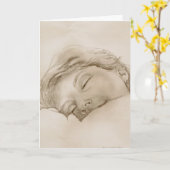 Carte d'anniversaire de la dame endormie humoristi (Fleur jaune)