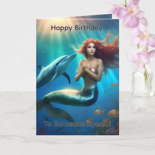 Carte d'anniversaire de la danse de l'océan : sirè (Orchidée)