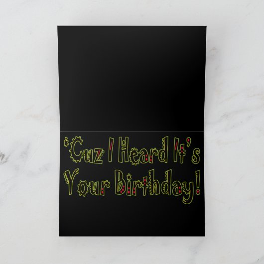 carte d'anniversaire de la danse reggae (Intérieur)