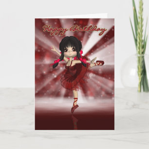 Carte d'anniversaire de la danseuse de ballet - An