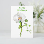 Carte d'anniversaire de la danseuse de ballet d'or (Debout devant)
