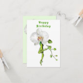Carte d'anniversaire de la danseuse de ballet d'or (Devant/Arrière en situation)