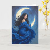 Carte d'anniversaire de la déesse de la lune (Fleur jaune)