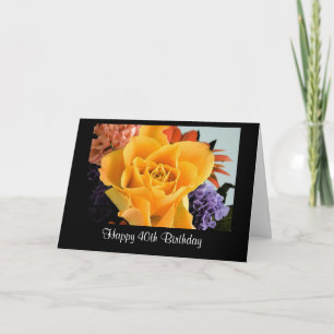 Carte d'anniversaire de la Diva's Yellow Rose 40th