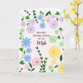 Carte d'anniversaire de la femme (Fleur jaune)