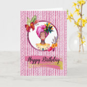 Carte d'anniversaire de la femme africaine (Fleur jaune)