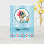 Carte d'anniversaire de la femme africaine (Fleur jaune)