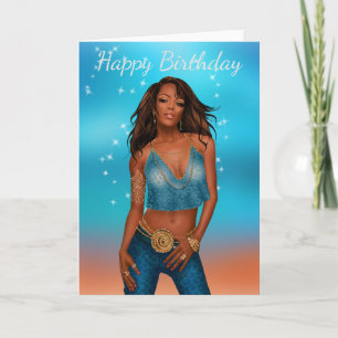 Carte d'anniversaire de la femme africaine américa