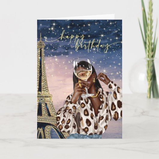 Carte d'anniversaire de la femme afro-américaine (Devant)