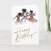 Carte d'anniversaire de la femme afro-américaine (Devant)