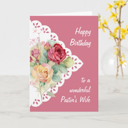 Carte d'anniversaire de la femme du pasteur du bou (Fleur jaune)