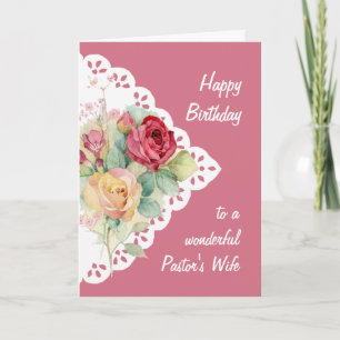 Carte d'anniversaire de la femme du pasteur du bou