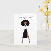 Carte d'anniversaire de la femme noire (Fleur jaune)