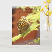 Carte d'anniversaire de la femme papillon (Fleur jaune)