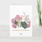 Carte d'anniversaire de la femme Roses Lilies Hear (Dos)