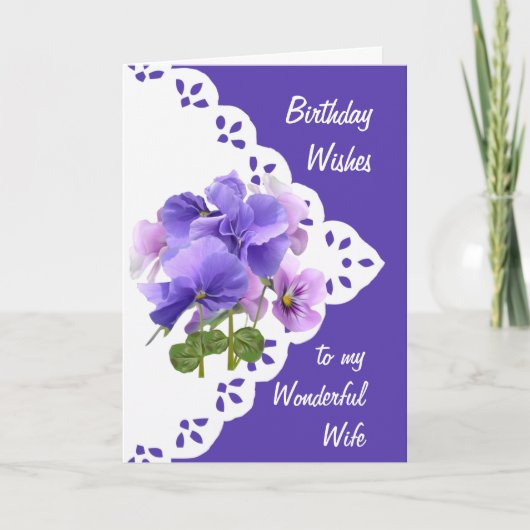 Carte d'anniversaire de la femme vintage Pansy Flo (Devant)
