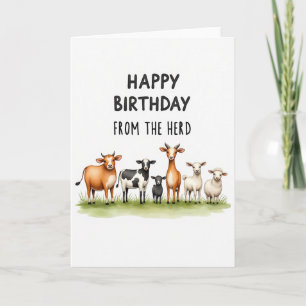 Carte d'anniversaire de la ferme fantaisiste