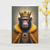 Carte d'anniversaire de la figure de singe sage (Fleur jaune)