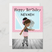 Carte d'anniversaire de la fille afro-américaine (Devant / Derrière)